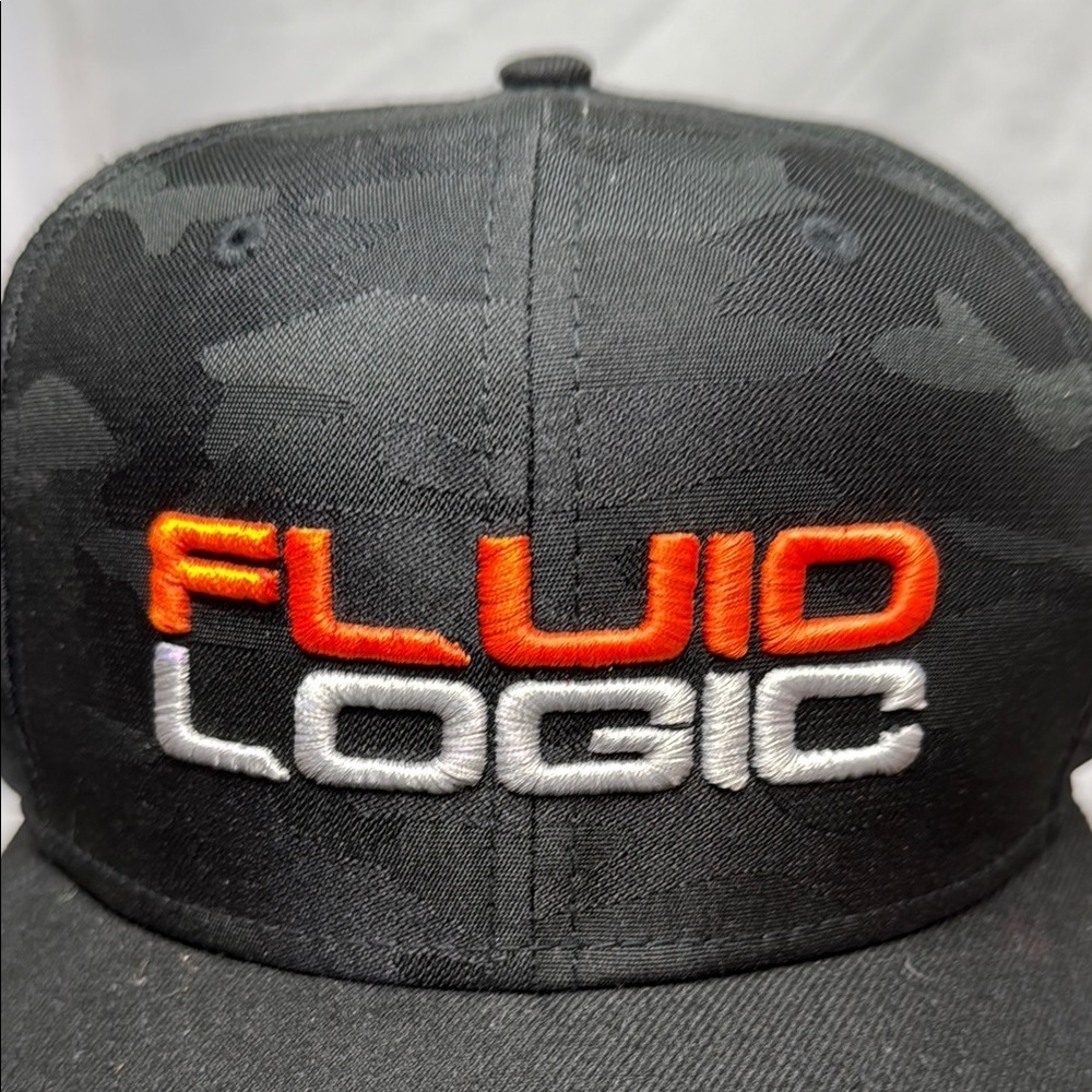 Fluid Logic Black Camo Racing Cap with Orange & Silver Logo, NEW! - Picture 8 of 16